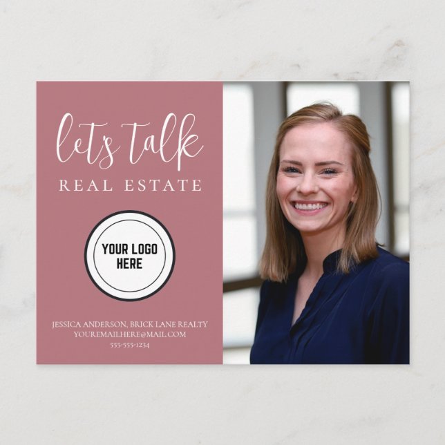 Cartão Postal Imagem do Real Estate de Informações de Contato Pr (Frente)