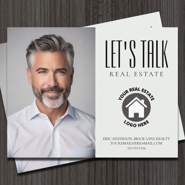 Cartão Postal Imagem do Real Estate de Informações de Contato Pr (Let's Talk Real Estate Promotional Real Estate Postcard)