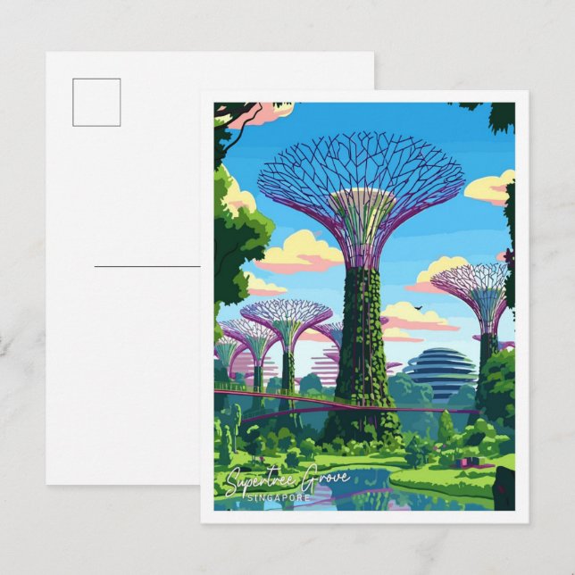 Cartão Postal Imagem do Viagem de Arte Supertree Grove Singapore (Frente/Verso)