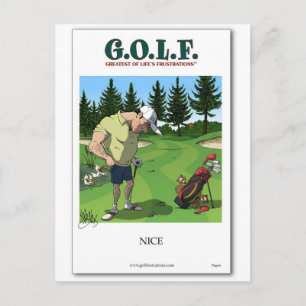 Cartão Postal Imagem engraçada de golfe