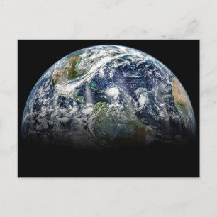 Cartão Postal Imagem Mosaico do Planeta Terra com 3 Furacões