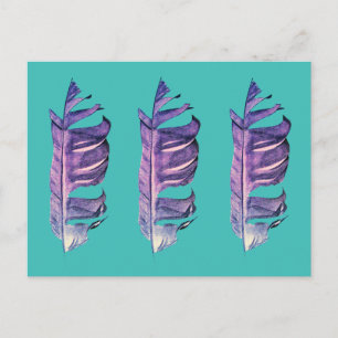 Cartão Postal Imagem original de desenho de folha fina