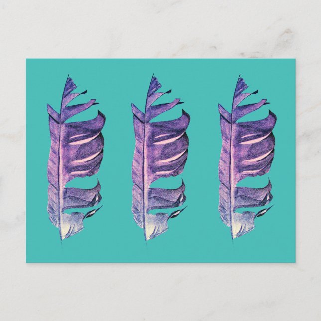 Cartão Postal Imagem original de desenho de folha fina (Frente)