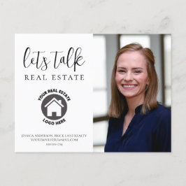 Cartão Postal Imagem Real de Informações de Contato Branco