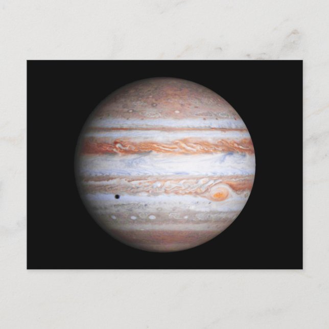 Cartão Postal Imagem reforçada de Júpiter Cassini flyby NASA (Frente)