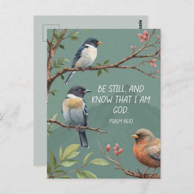 Cartão Postal Imagem Versa Da Bíblia Cristã Psalm 46:10 (Frente/Verso)