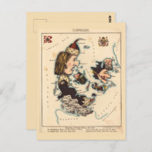 Imagens da Dinamarca Mapas Vintage Postcard
