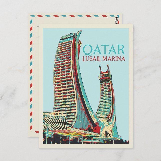 Cartão Postal Imagens de edifícios Lusail Marina Qatar Postcar (Frente/Verso)