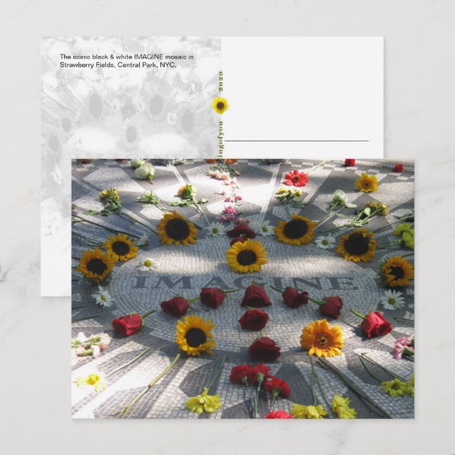 Cartão Postal IMAGINE Mosaico, Campos de Morango, NY - H (Frente/Verso)
