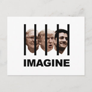 Cartão Postal Imagine Trump, McConnell e Ryan atrás de Bares