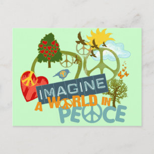 Cartão Postal Imagine um mundo em paz