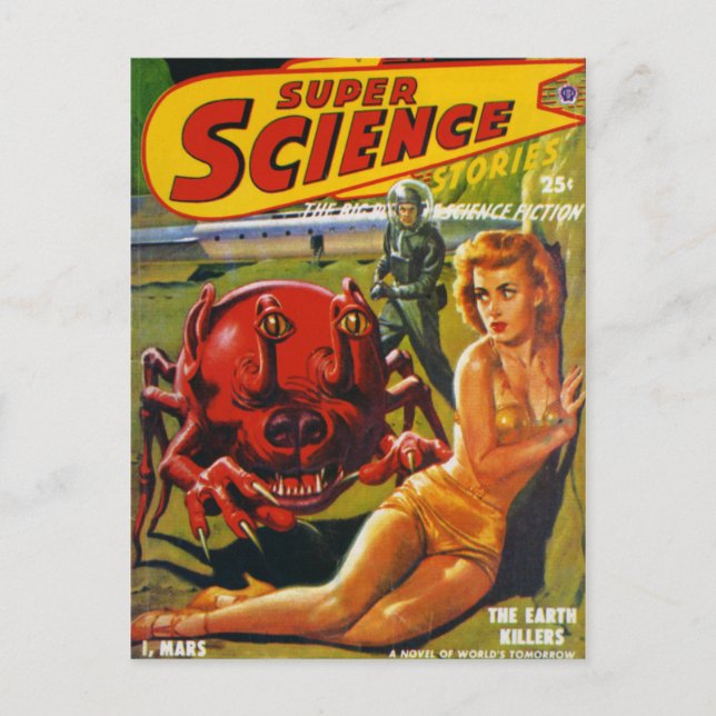 Cartão Postal Imenso Cachorro Vermelho Inseto (Frente)