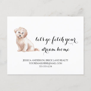 Cartão Postal Imóveis Cachorro Fofo Comprando Marketing  