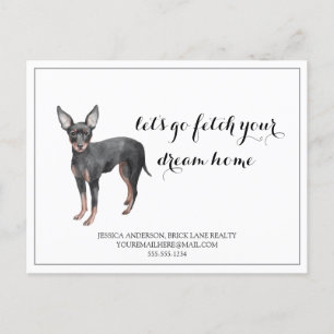 Cartão Postal Imóveis Cachorro Fofo Comprando Marketing