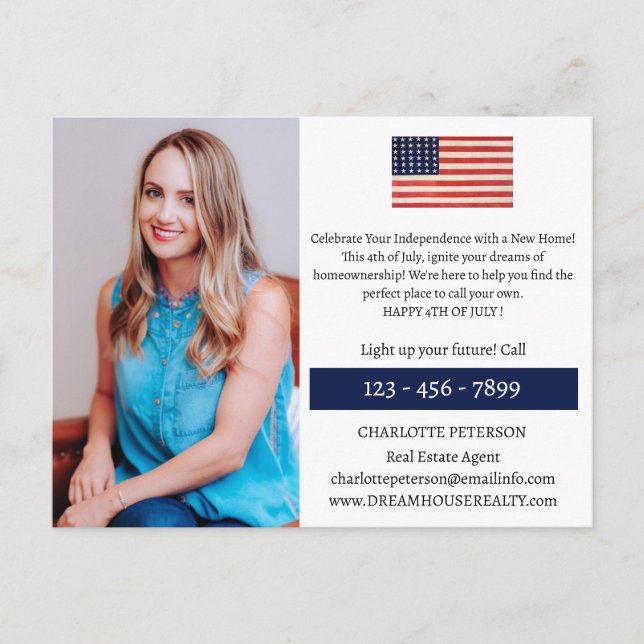 Cartão Postal Imóveis Do Dia 4 De Julho (Frente)