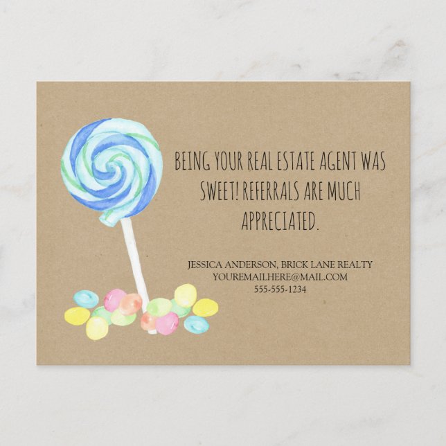 Cartão Postal Imóveis Doçuras Marketing de Indicação Agrícola  (Frente)