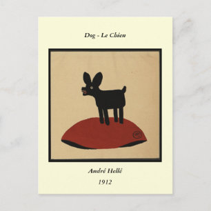 Cartão Postal Ímpar Cachorro Engraçado - Ilustração Colorida De 