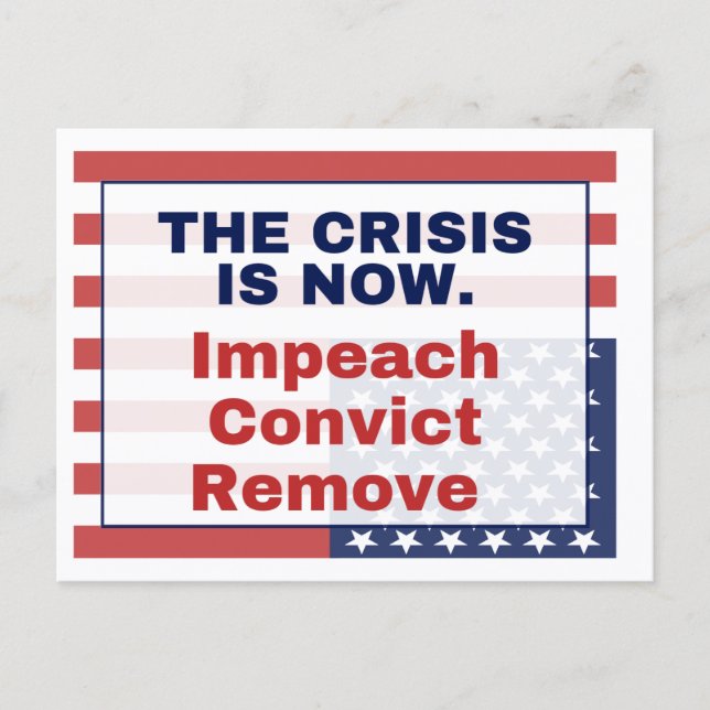Cartão Postal Impeach Remove Convict SOS Upside Down Flag (Frente)
