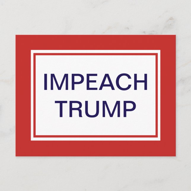 Cartão Postal Impeach Trump Red and White (Frente)