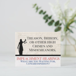 Cartão Postal Impeachment de Trump Crimes Graves Delitos Justiça