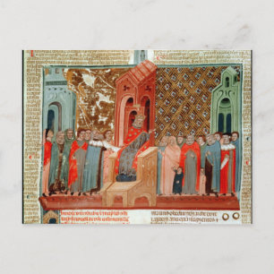 Cartão Postal Imperador Justinian e seu tribunal