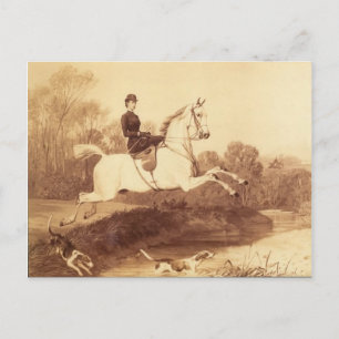 Cartão Postal Imperatriz Elisabeth montando cavalo à amazona #02