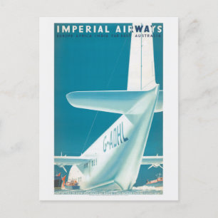 Cartão Postal Imperial Airways UK Poster vintage 1939