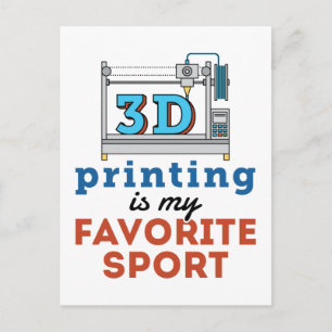Cartão Postal Impressão 3D é meu esporte favorito