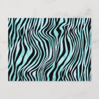 Impressão Animal Azul Brilhante Pele de Zebra Turq