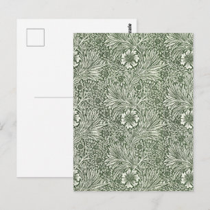 Cartão Postal Impressão artística floral verde calêndula de Will