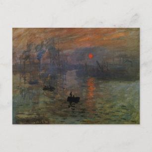 Cartão Postal Impressão Aumento do sol por Claude Monet, Vintag