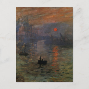 Cartão Postal Impressão Aumento do sol por Claude Monet, Vintag