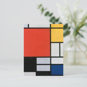 Cartão Postal Impressão da Composição de Piet Mondrian Vermelho