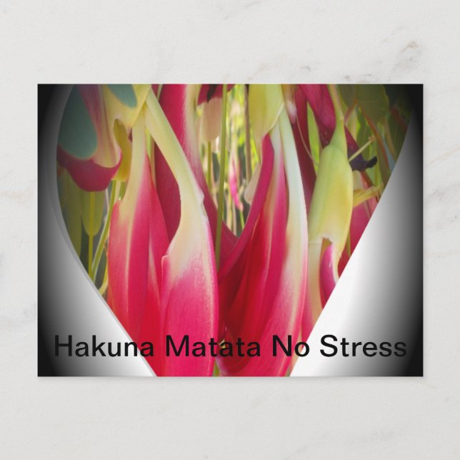 Cartão Postal Impressão de Arte Coração Floral (Frente)