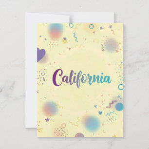 Cartão Postal Impressão de Arte da Califórnia - Letra Única