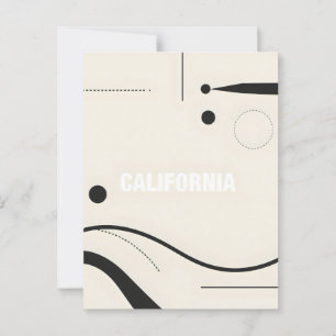 Cartão Postal Impressão de Arte da Califórnia - Letra Única