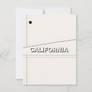 Cartão Postal Impressão de Arte da Califórnia - Letra Única