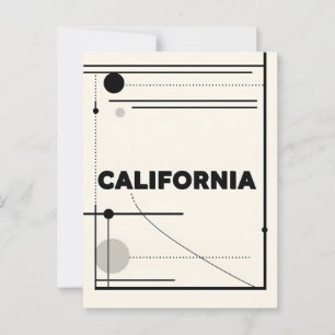 Cartão Postal Impressão de Arte da Califórnia - Letra Única