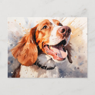 Cartão Postal Impressão de Arte de Cachorro Feliz