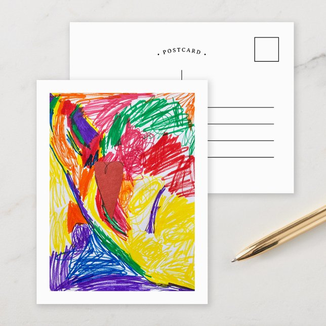 Cartão Postal Impressão de Arte de Crianças Personalizadas (Criador carregado)