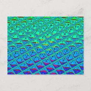 Cartão Postal Impressão de Arte de Motif Azul Italiano