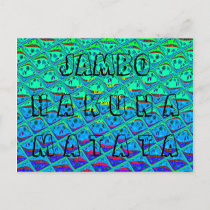 Cartão Postal Impressão de Arte de Motif Azul Italiano