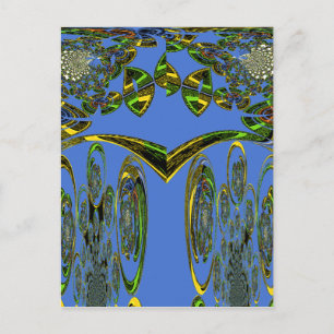 Cartão Postal Impressão de Arte Iridescente com Design Abstrato