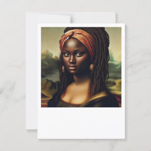Cartão Postal Impressão de Arte Reimaginada da Mona Negra Lisa -