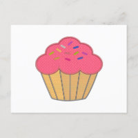 Impressão de Bordado Falso de Cupcake de Morango