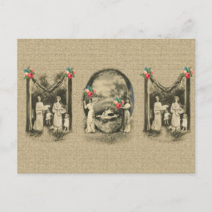 Cartão Postal Impressão de estonteante vintagem "MOM" mãe e cria