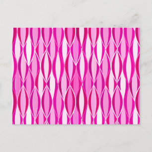 Cartão Postal Impressão de fita do século médio - tons magenta c