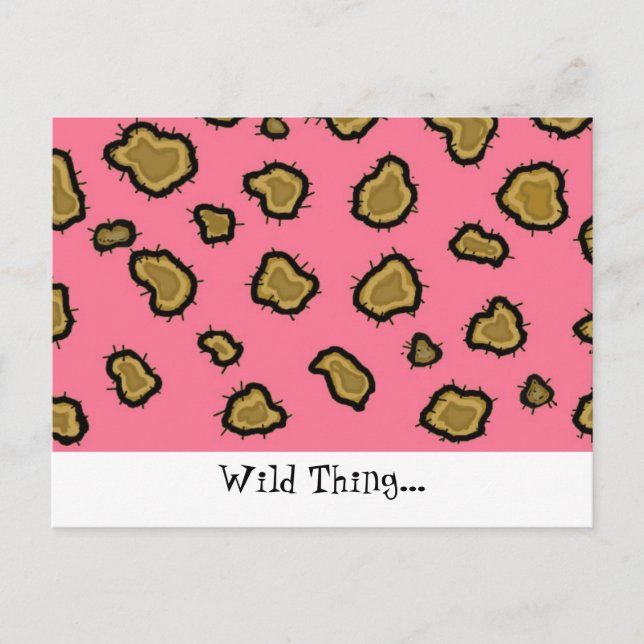 Cartão Postal Impressão de leopardo rosa (Frente)