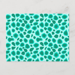 Cartão Postal Impressão de Leopardo - Turquesa e Água