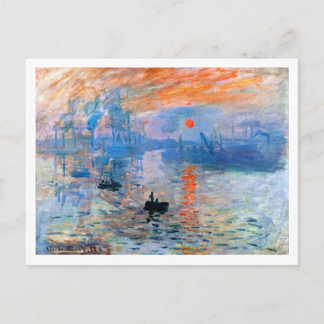 Cartão Postal Impressão de Monet, nascer do Sol (1872) (Frente)